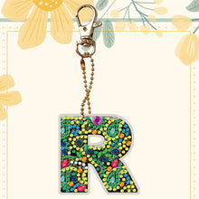 Load image into Gallery viewer, DIY Pocket Mirror Handmade Gem Keychains Letters Lady Bag Pendant (R)

