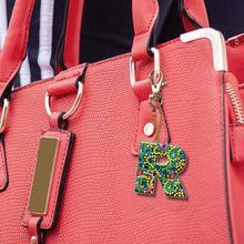 Load image into Gallery viewer, DIY Pocket Mirror Handmade Gem Keychains Letters Lady Bag Pendant (R)
