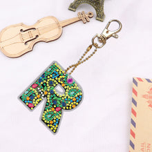 Load image into Gallery viewer, DIY Pocket Mirror Handmade Gem Keychains Letters Lady Bag Pendant (R)
