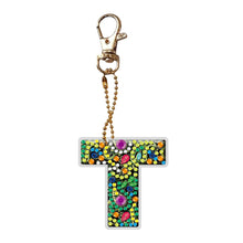 Load image into Gallery viewer, DIY Pocket Mirror Handmade Gem Keychains Letters Lady Bag Pendant (T)
