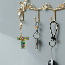 Load image into Gallery viewer, DIY Pocket Mirror Handmade Gem Keychains Letters Lady Bag Pendant (T)
