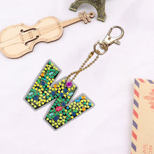 Load image into Gallery viewer, DIY Pocket Mirror Handmade Gem Keychains Letters Lady Bag Pendant (W)

