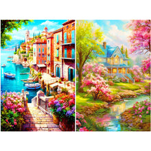 Load image into Gallery viewer, 2pcs Diamond Painting Set - Beautiful beach and manor (40*60CM)
