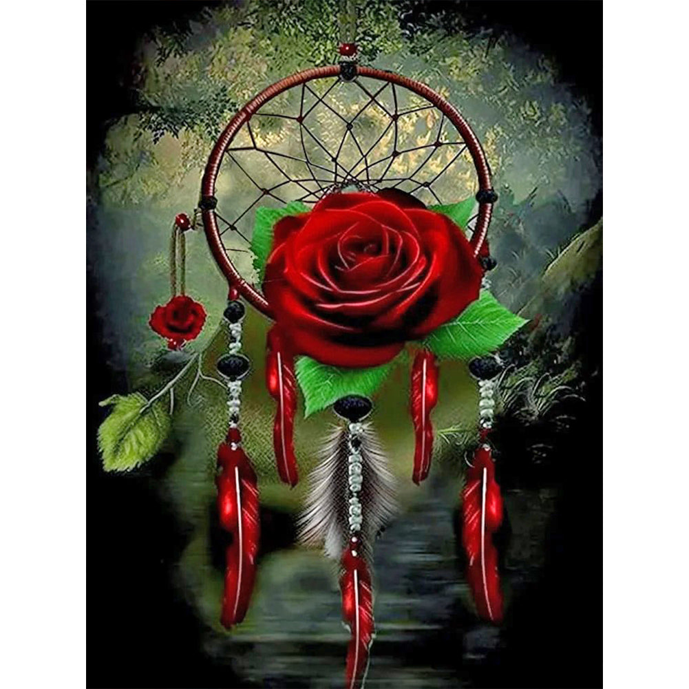 Diamond Painting - Full Round - Night Rose Dreamcatcher (30*40CM)