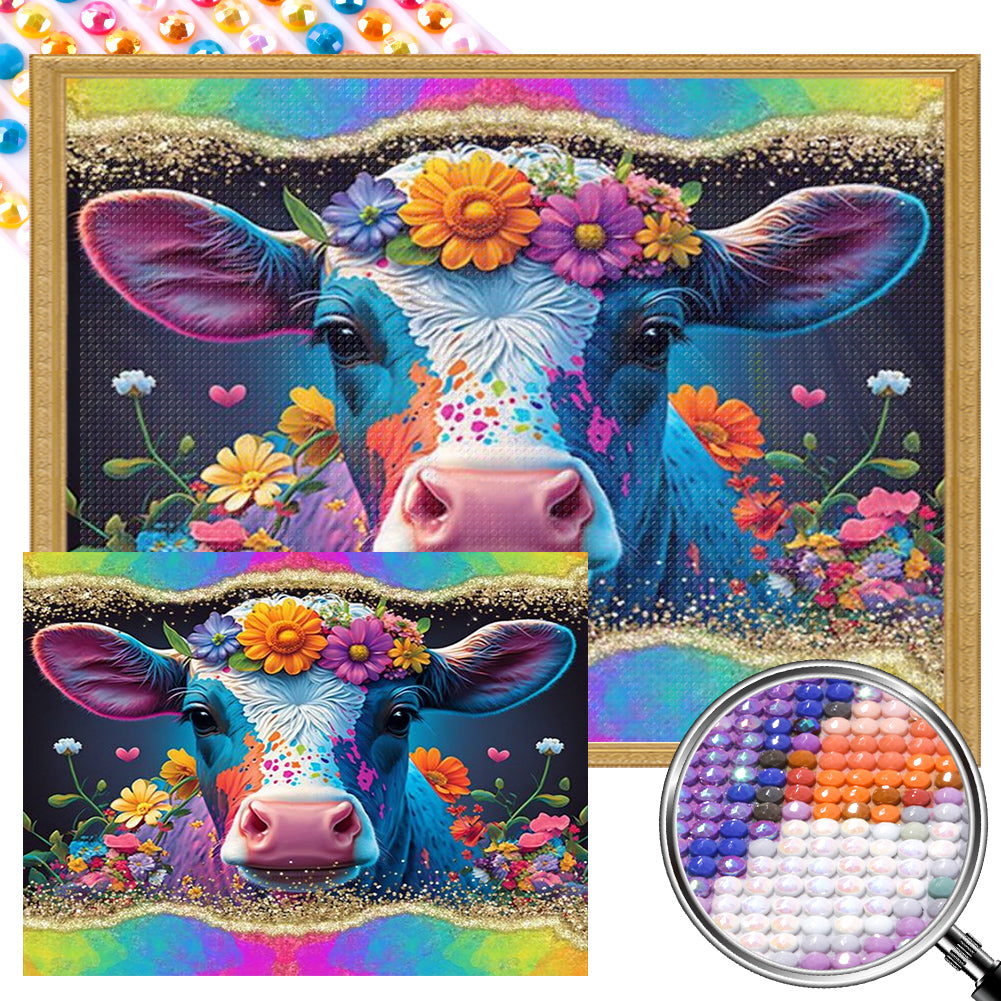 AB Diamond Painting - Full Round -flower cow (45*40CM)