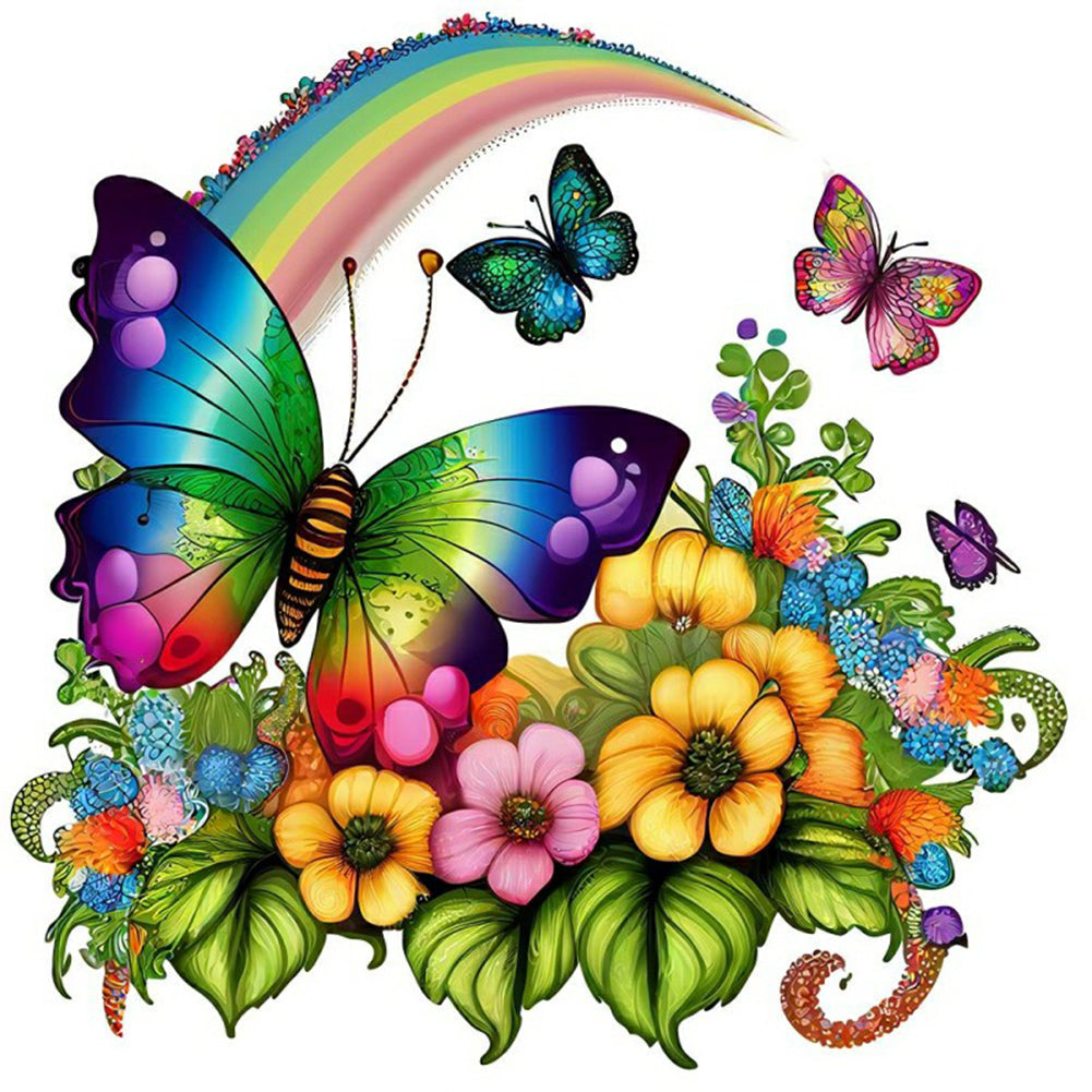 Diamond Painting - Full Round - rainbow butterfly (30*30CM)