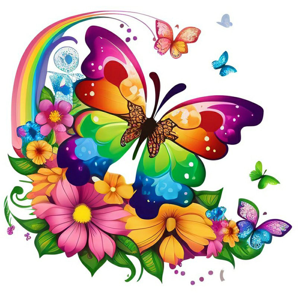 Diamond Painting - Full Round - rainbow butterfly (30*30CM)