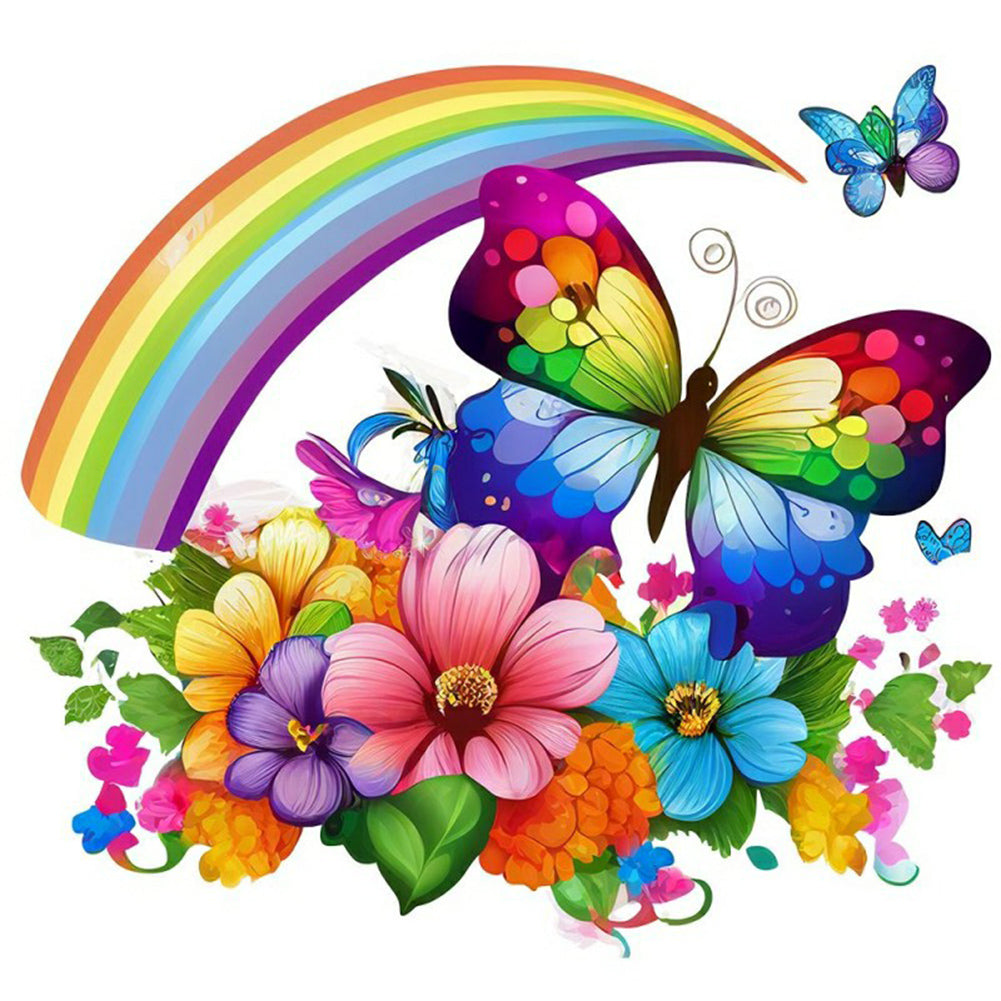 Diamond Painting - Full Round - rainbow butterfly (30*30CM)
