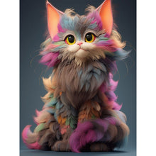Load image into Gallery viewer, Diamond Painting - Full Round - colorful hair cat (30*40CM)
