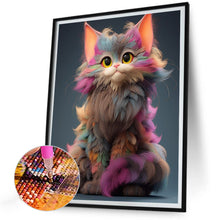 Load image into Gallery viewer, Diamond Painting - Full Round - colorful hair cat (30*40CM)
