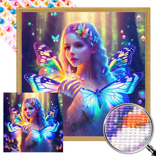 Load image into Gallery viewer, AB Diamond Painting - Full Round - butterfly girl (40*40CM)
