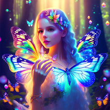 Load image into Gallery viewer, AB Diamond Painting - Full Round - butterfly girl (40*40CM)

