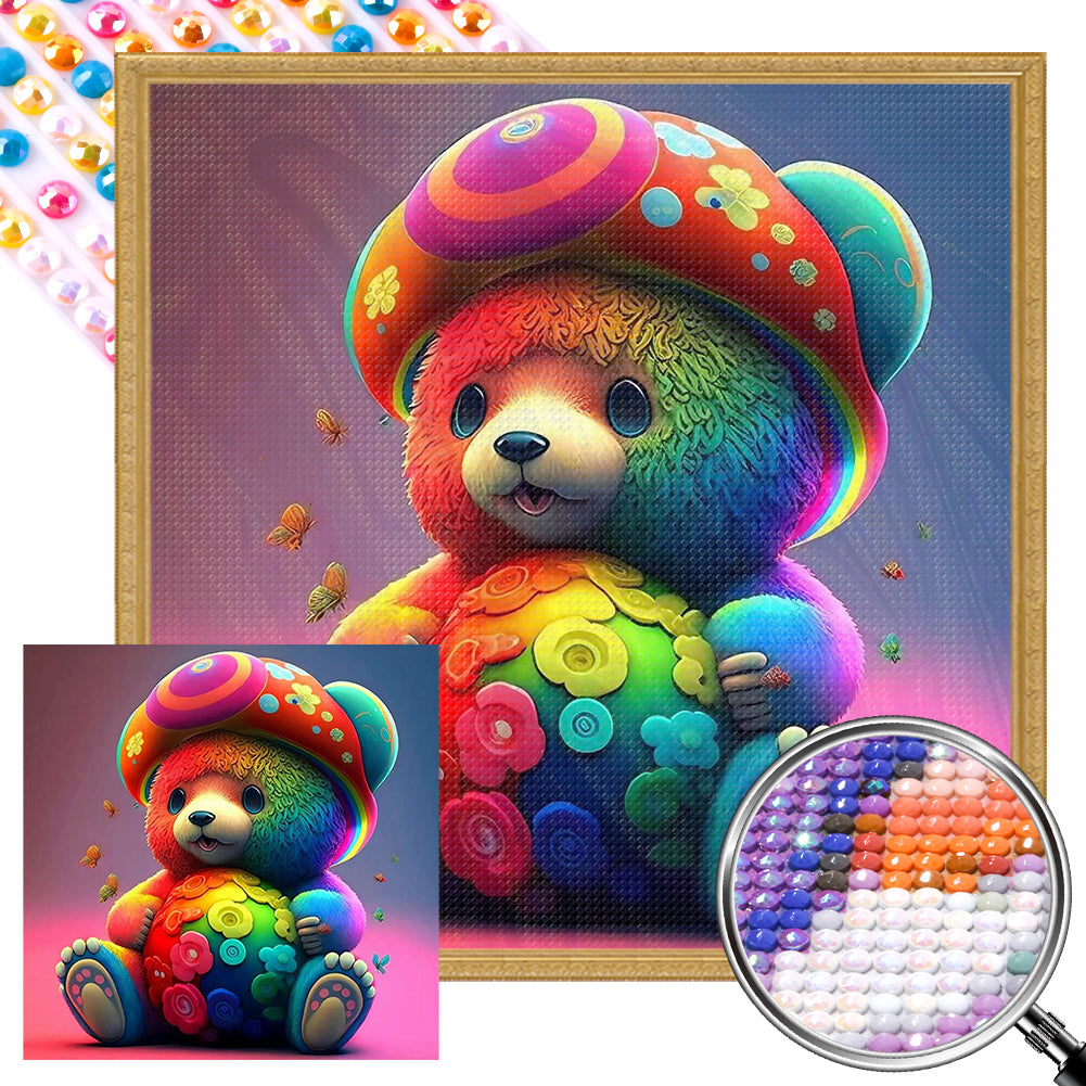 AB Diamond Painting - Full Round - colorful bear (40*40CM)
