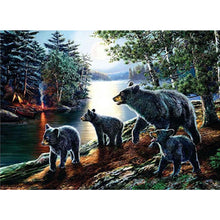 Load image into Gallery viewer, Diamond Painting - Full Round - forest black bear (40*30CM)
