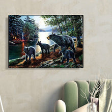 Load image into Gallery viewer, Diamond Painting - Full Round - forest black bear (40*30CM)
