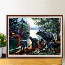 Load image into Gallery viewer, Diamond Painting - Full Round - forest black bear (40*30CM)
