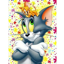 Load image into Gallery viewer, Diamond Painting - Full Round - cat and mouse (30*40CM)
