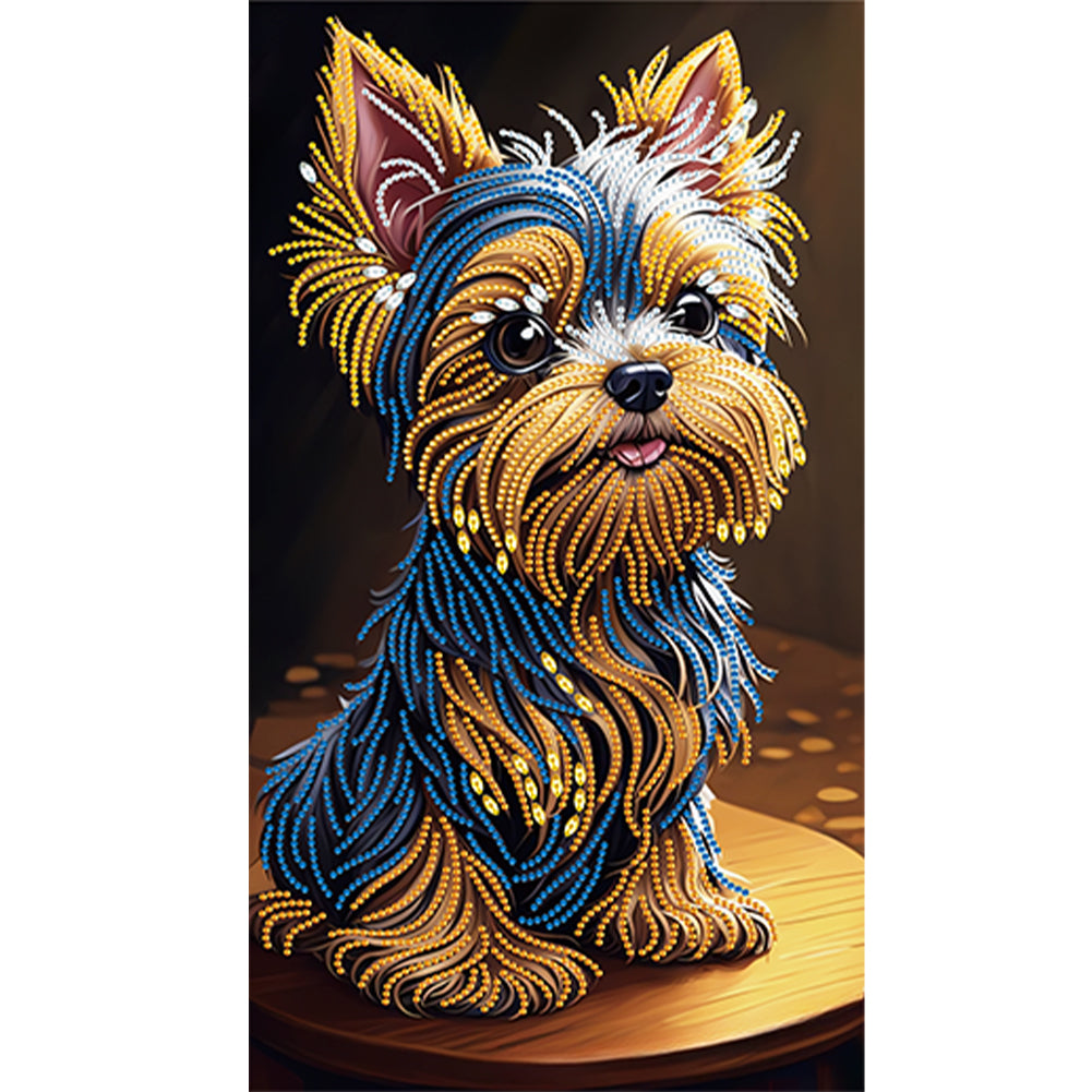 Diamond Painting - Partial Special Shaped -yorkshire terrier (30*50CM)