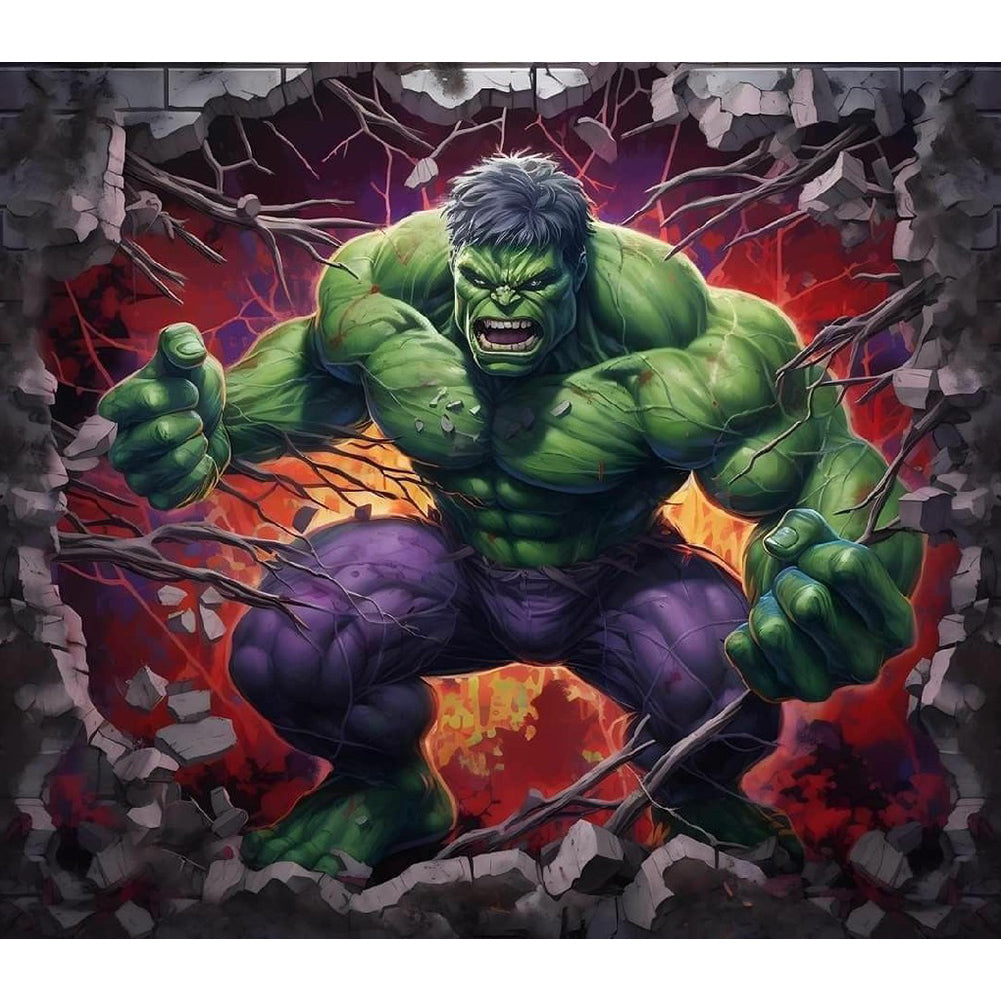Diamond Painting - Full Round -Hulk from the wall (40*35CM)