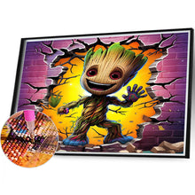 Load image into Gallery viewer, Diamond Painting - Full Round -Groot through the wall (40*35CM)
