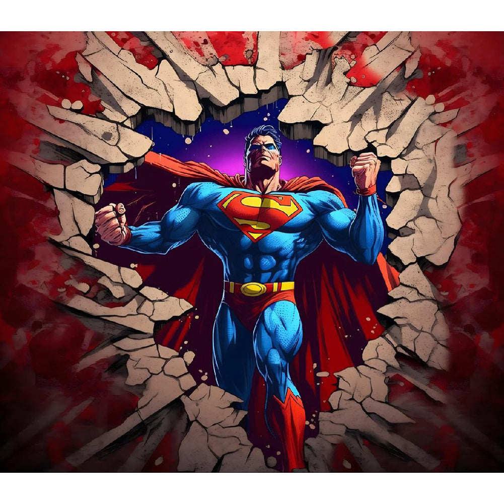 Diamond Painting - Full Round -superman through the wall (40*35CM)