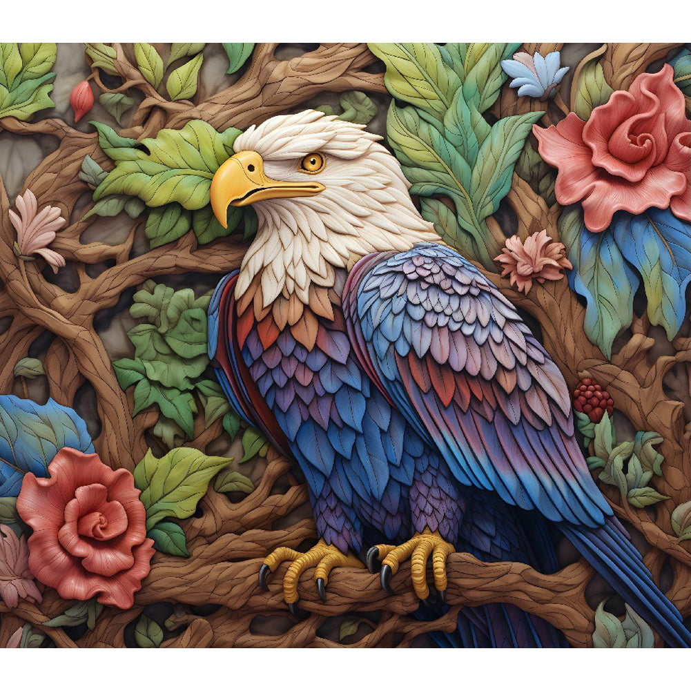 Diamond Painting - Full Round -Embossed 3D Eagle (40*35CM)