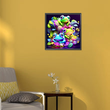 Load image into Gallery viewer, Diamond Painting - Full Round - three little frogs (30*30CM)
