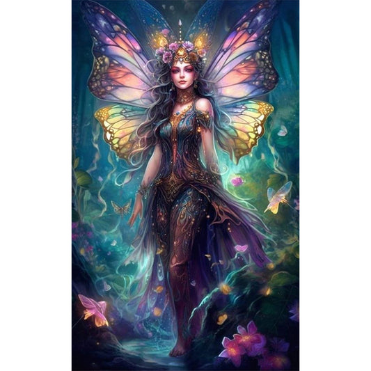 AB Diamond Painting - Full Round - butterfly girl (40*65CM)