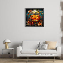 Load image into Gallery viewer, Diamond Painting - Full Round - Halloween funny pumpkin glass painting (30*30CM)
