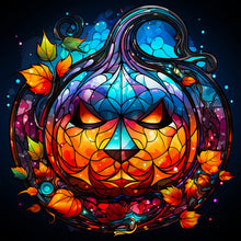 Load image into Gallery viewer, Diamond Painting - Full Round - Halloween funny pumpkin glass painting (30*30CM)
