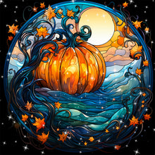 Load image into Gallery viewer, Diamond Painting - Full Round - Halloween funny pumpkin glass painting (30*30CM)
