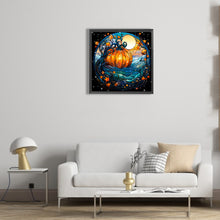 Load image into Gallery viewer, Diamond Painting - Full Round - Halloween funny pumpkin glass painting (30*30CM)

