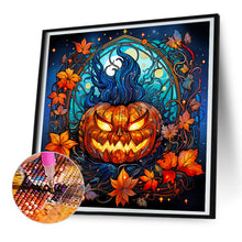 Load image into Gallery viewer, Diamond Painting - Full Round - Halloween funny pumpkin glass painting (30*30CM)
