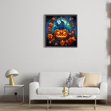 Load image into Gallery viewer, Diamond Painting - Full Round - Halloween funny pumpkin glass painting (30*30CM)
