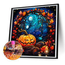 Load image into Gallery viewer, Diamond Painting - Full Round - Halloween funny pumpkin glass painting (30*30CM)
