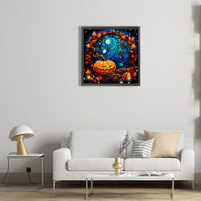 Load image into Gallery viewer, Diamond Painting - Full Round - Halloween funny pumpkin glass painting (30*30CM)
