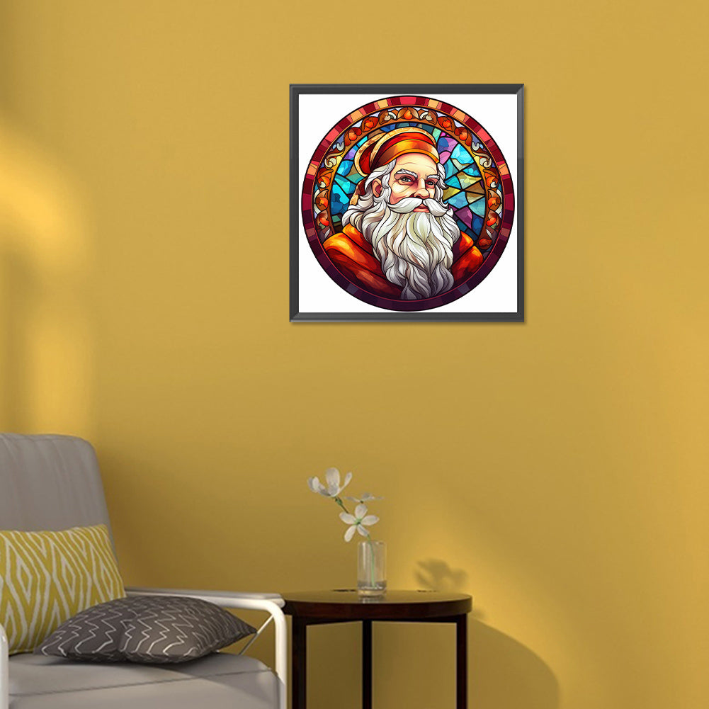 Load image into Gallery viewer, Diamond Painting - Full Round - Christmas Santa Glass Painting (30*30CM)