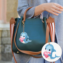 Load image into Gallery viewer, DIY Diamond Art Keychains Double Sided 5pcs Gem Keychains(Dolphin)
