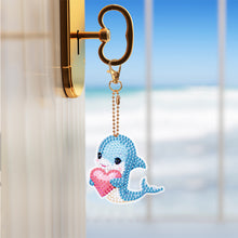Load image into Gallery viewer, DIY Diamond Art Keychains Double Sided 5pcs Gem Keychains(Dolphin)
