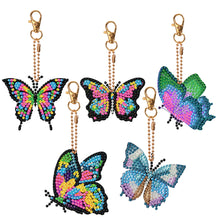 Load image into Gallery viewer, DIY Diamond Art Keychains Double Sided 5pcs Gem Keychains(Butterfly)
