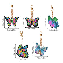 Load image into Gallery viewer, DIY Diamond Art Keychains Double Sided 5pcs Gem Keychains(Butterfly)
