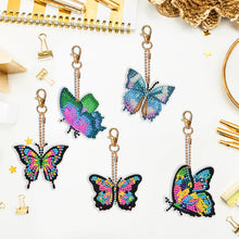 Load image into Gallery viewer, DIY Diamond Art Keychains Double Sided 5pcs Gem Keychains(Butterfly)
