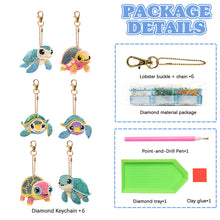 Load image into Gallery viewer, DIY Diamond Art Keychains Double Sided 6pcs Gem Keychains(Turtle)
