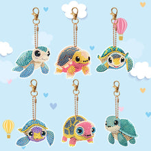 Load image into Gallery viewer, DIY Diamond Art Keychains Double Sided 6pcs Gem Keychains(Turtle)

