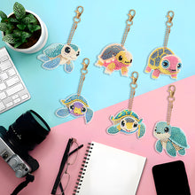 Load image into Gallery viewer, DIY Diamond Art Keychains Double Sided 6pcs Gem Keychains(Turtle)
