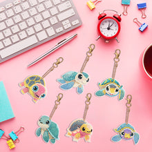 Load image into Gallery viewer, DIY Diamond Art Keychains Double Sided 6pcs Gem Keychains(Turtle)
