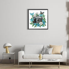 Load image into Gallery viewer, Diamond Painting - Partial Special Shaped - butterfly flower nostalgic camera (30*30CM)
