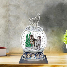 Load image into Gallery viewer, DIY Desk Diamonds Wooden Diamonds Painting Tabletop Ornament (Howl of a Wolf)
