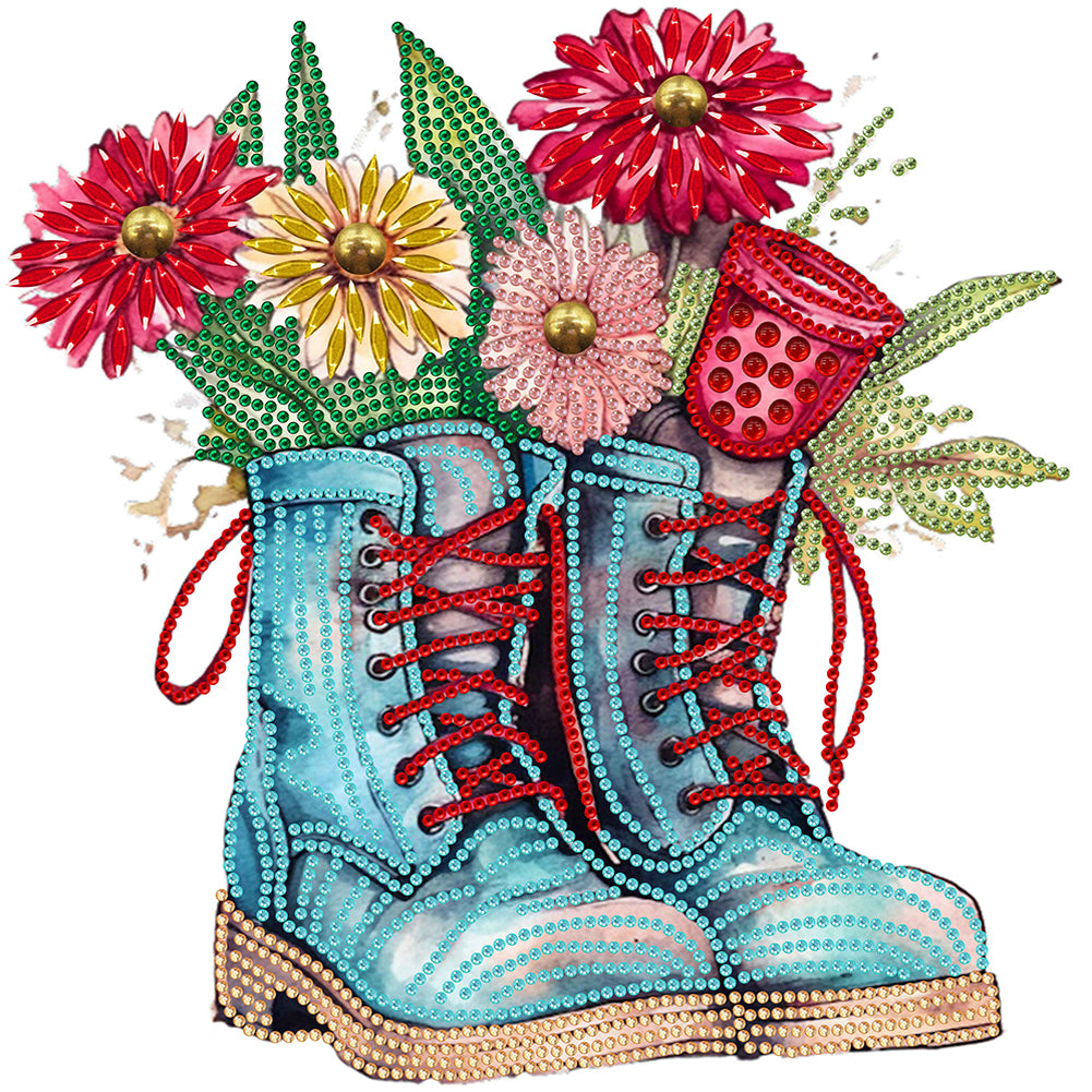 Diamond Painting - Partial Special Shaped - boots bouquet (30*30CM)