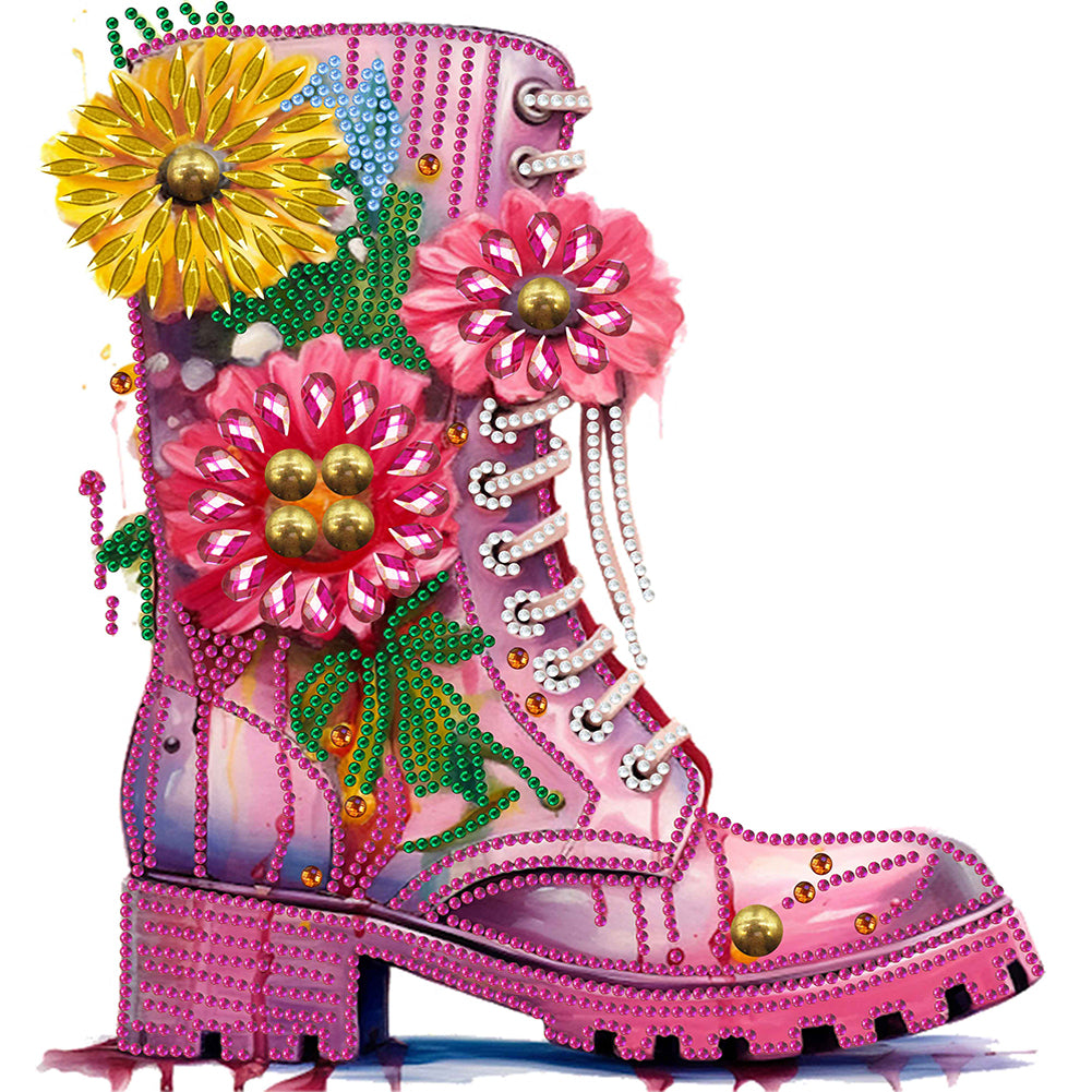 Diamond Painting - Partial Special Shaped - boots bouquet (30*30CM)